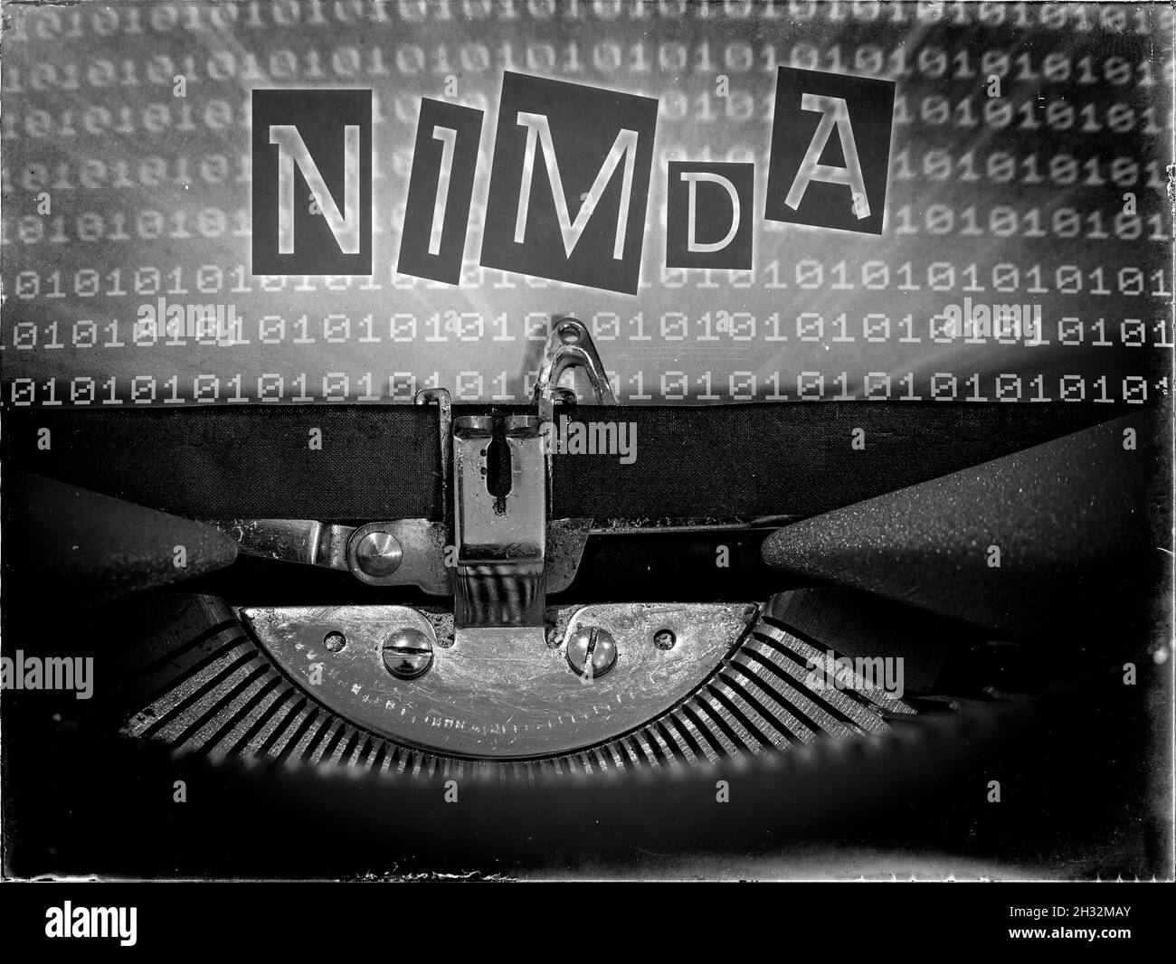 Nimda, Typewriter, Technology, Retrofuturism Stock Photo