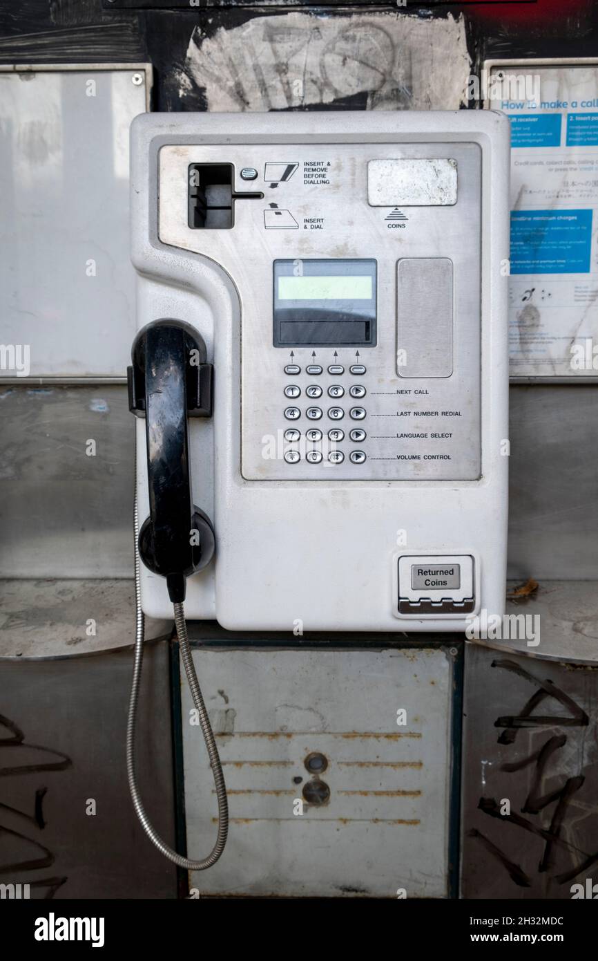 A coin operated pay phone, London, UK Stock Photo