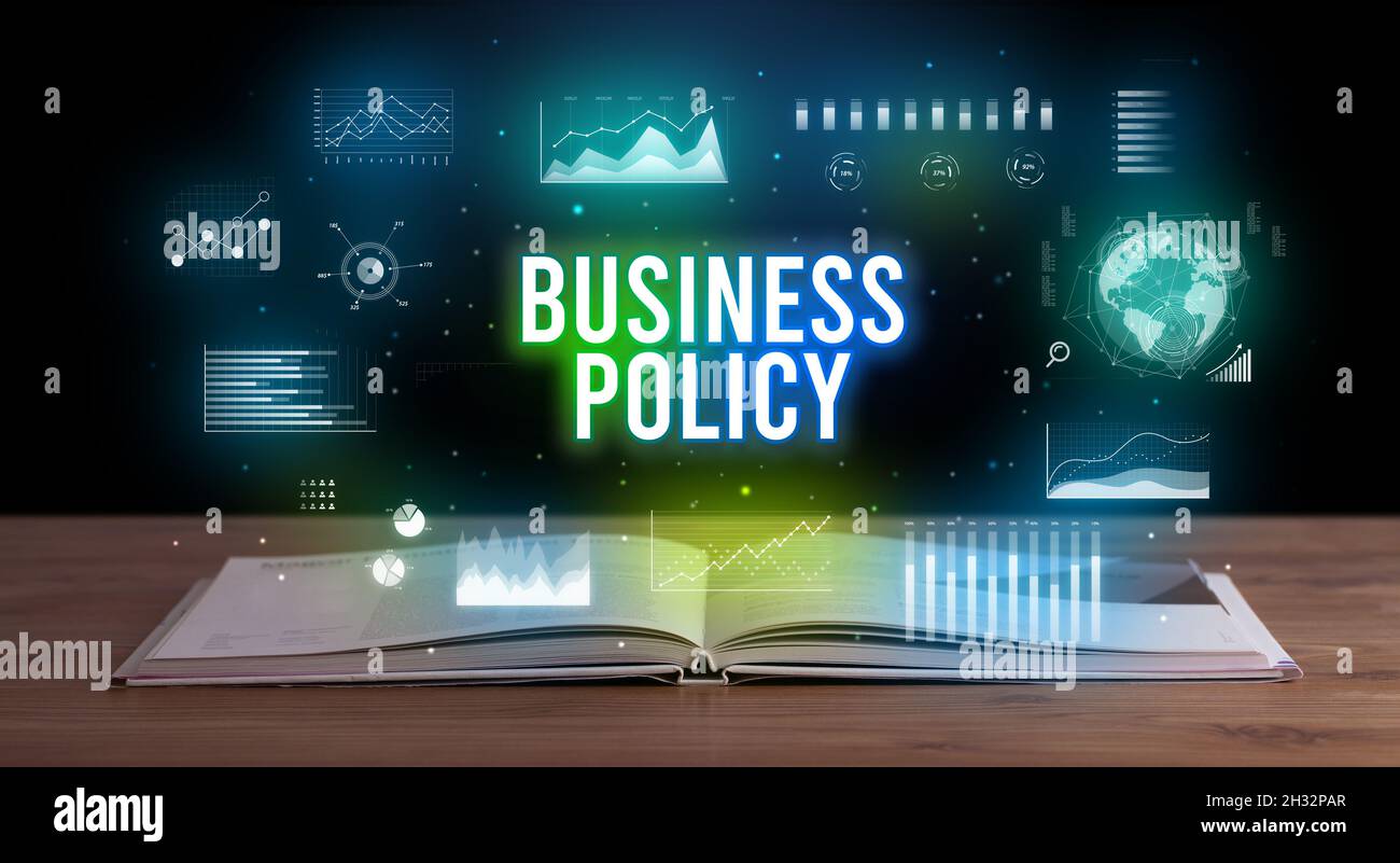 Business Book Inscriptions Examples Business inscription coming out from an open book Stock Photo - Alamy