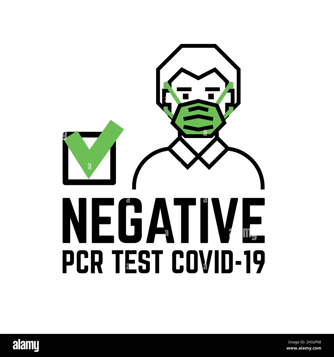 Negative result PCR Covid test. Avatar icon Stock Vector Image & Art