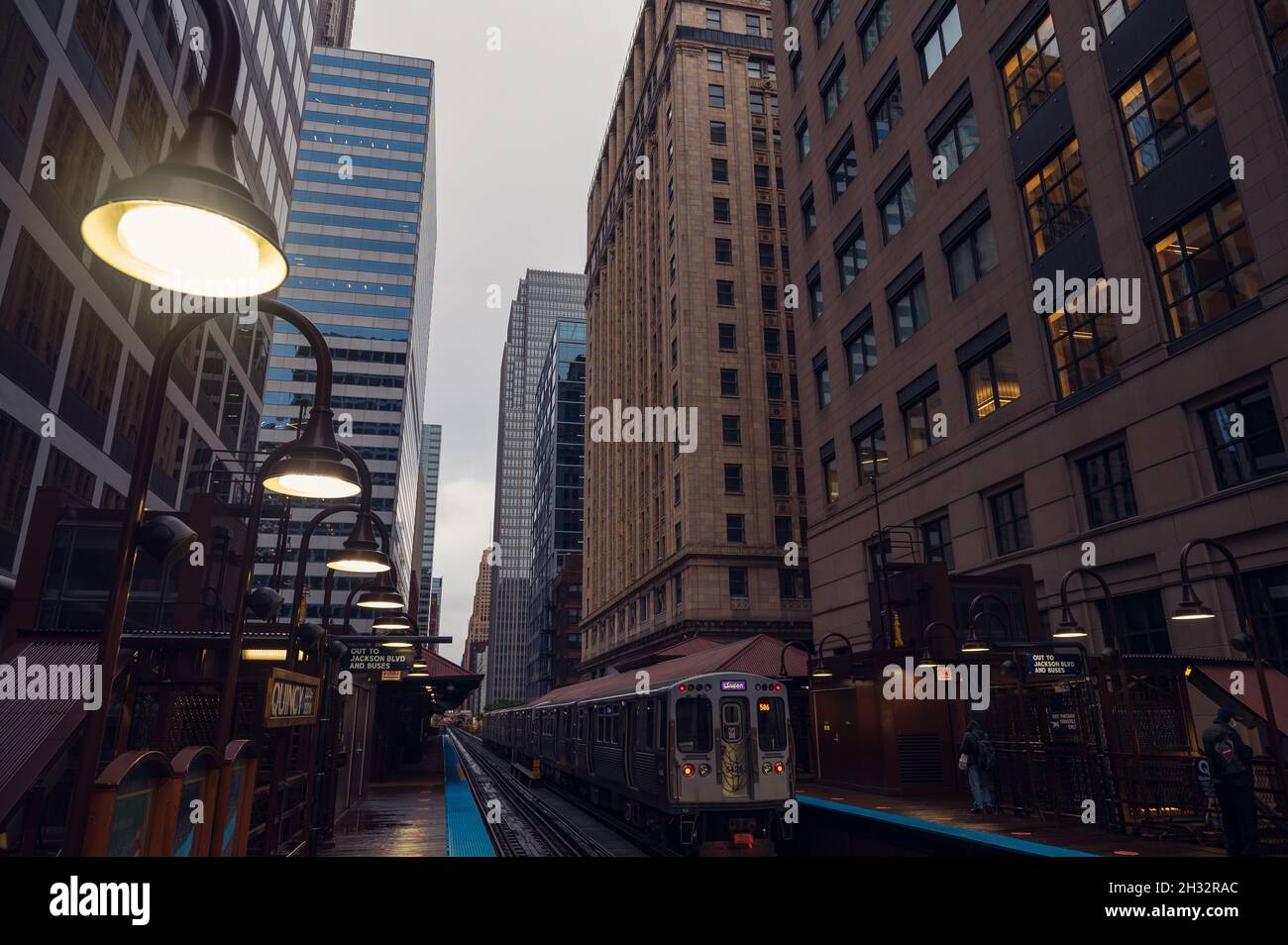 October 22, 2020 Chicago Subway, Quincy station Stock Photo Alamy