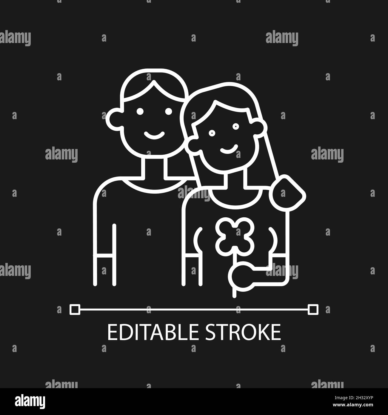 First date white linear icon for dark theme Stock Vector Image & Art ...
