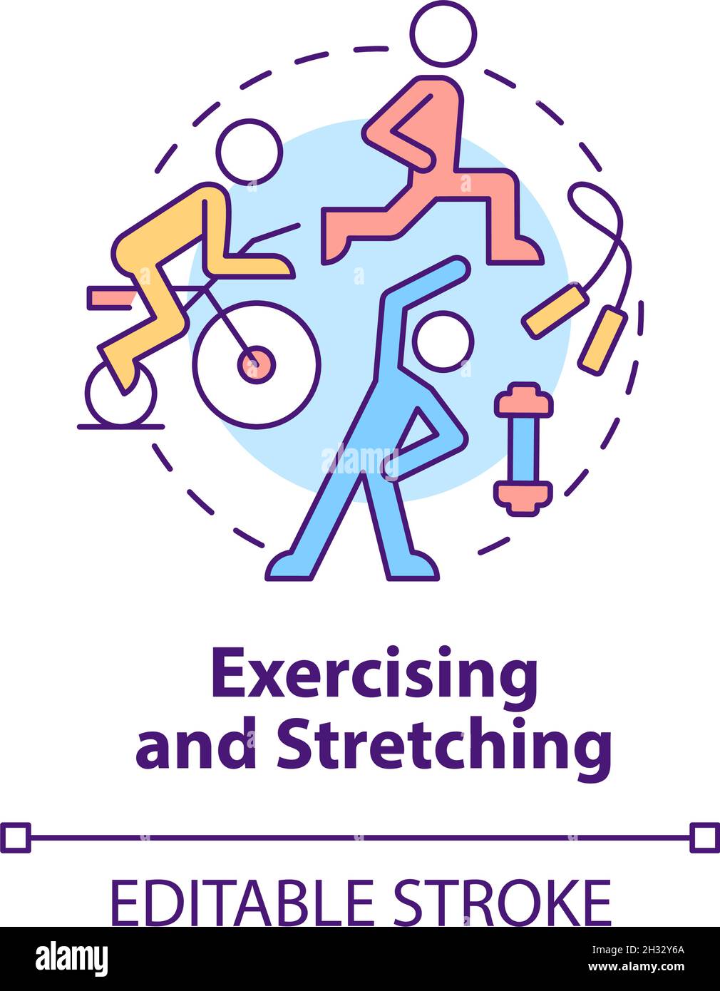 Exercising and stretching concept icon Stock Vector Image & Art - Alamy