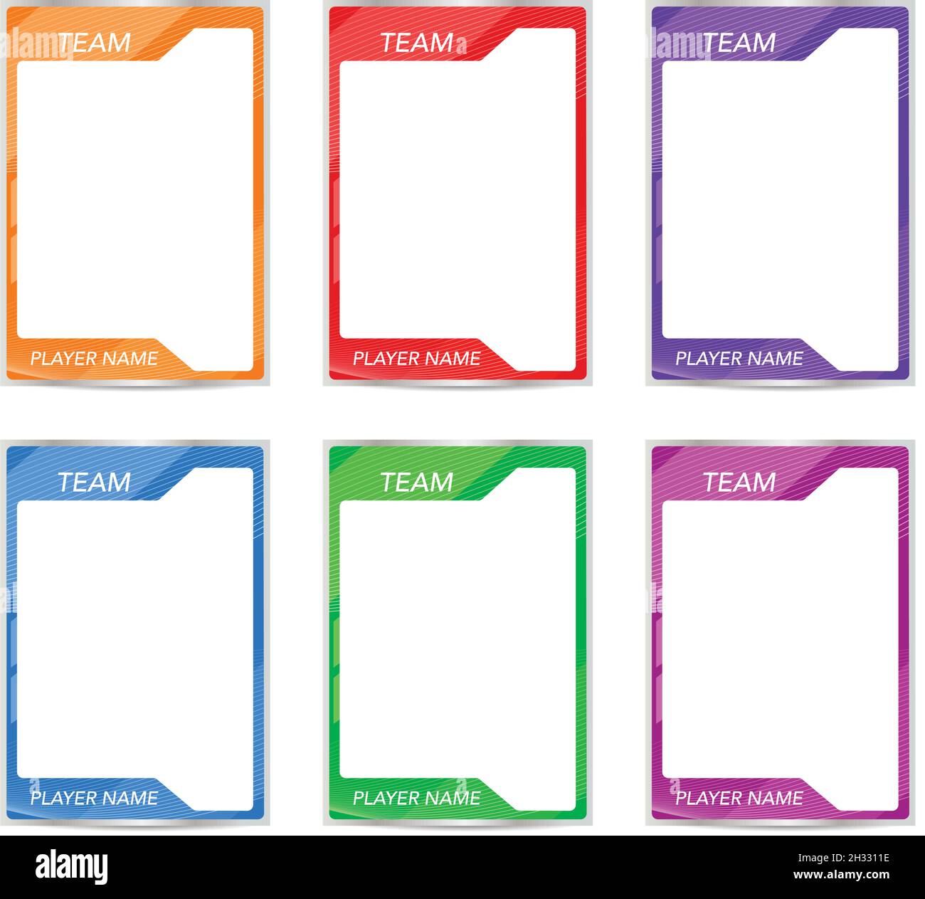 Game cards picture border frame template techno Stock Vector