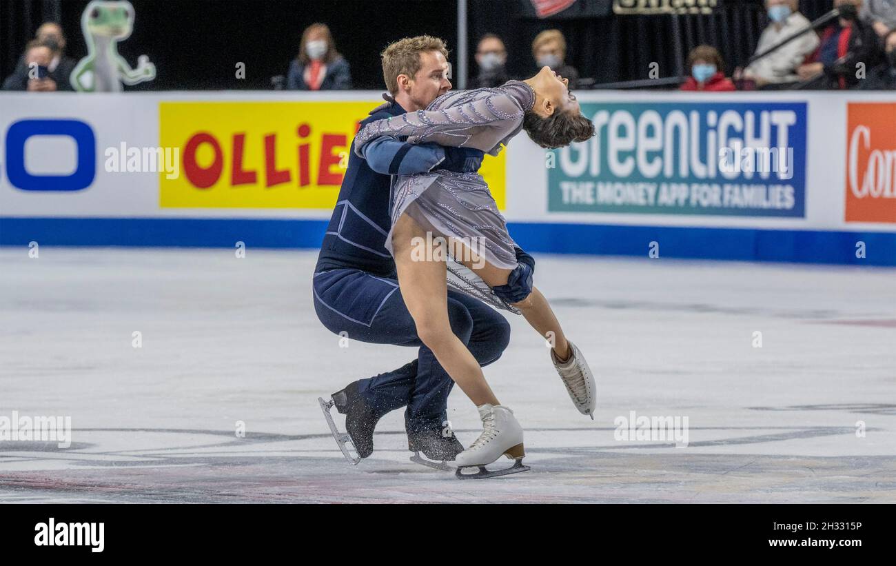 Las Vegas, Nevada, October 24, 2021, Madison Chock and Evan Bates, the