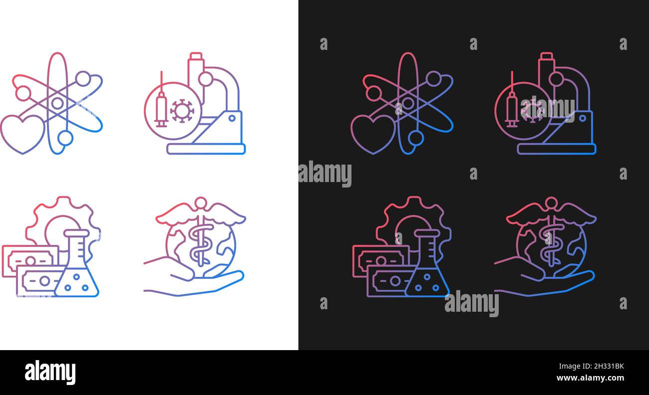 Medicine development gradient icons set for dark and light mode Stock ...