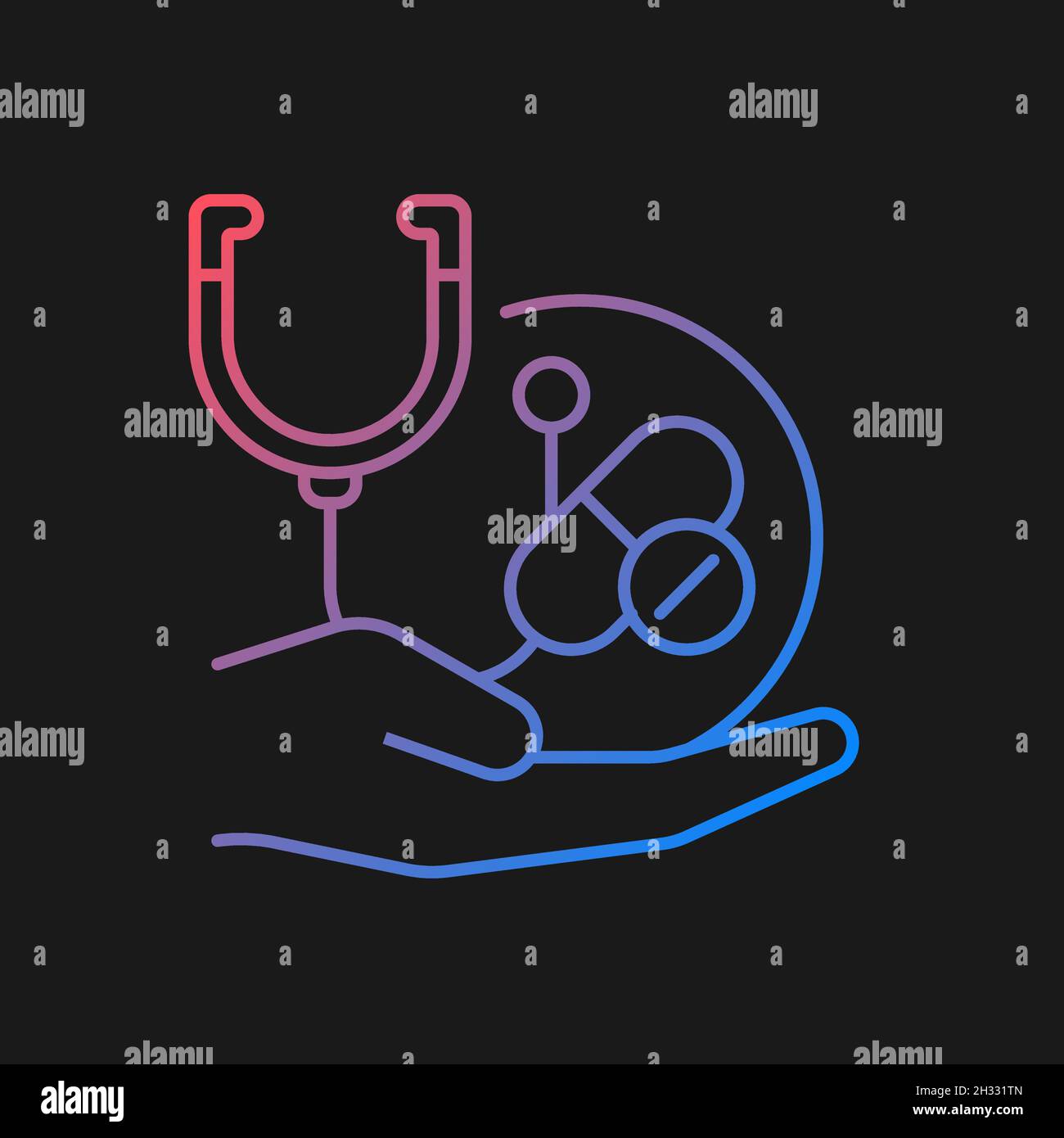 Improving treatment gradient vector icon for dark theme Stock Vector