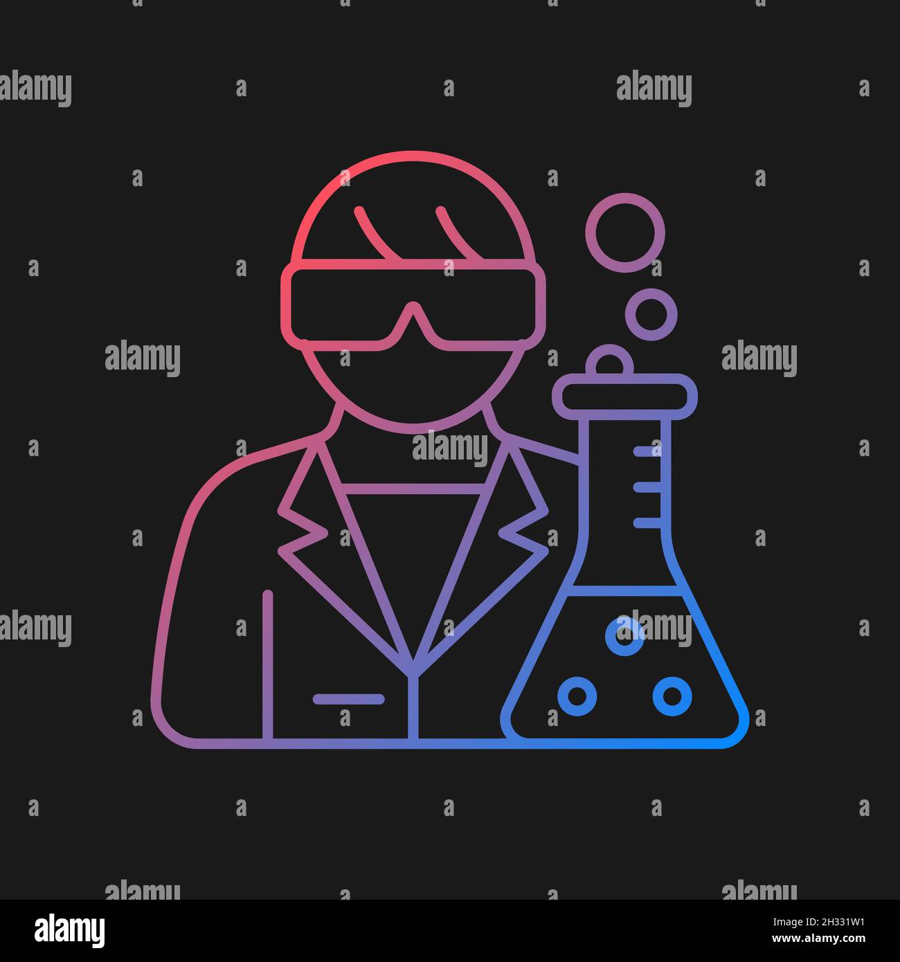 Medical researcher gradient vector icon for dark theme Stock Vector