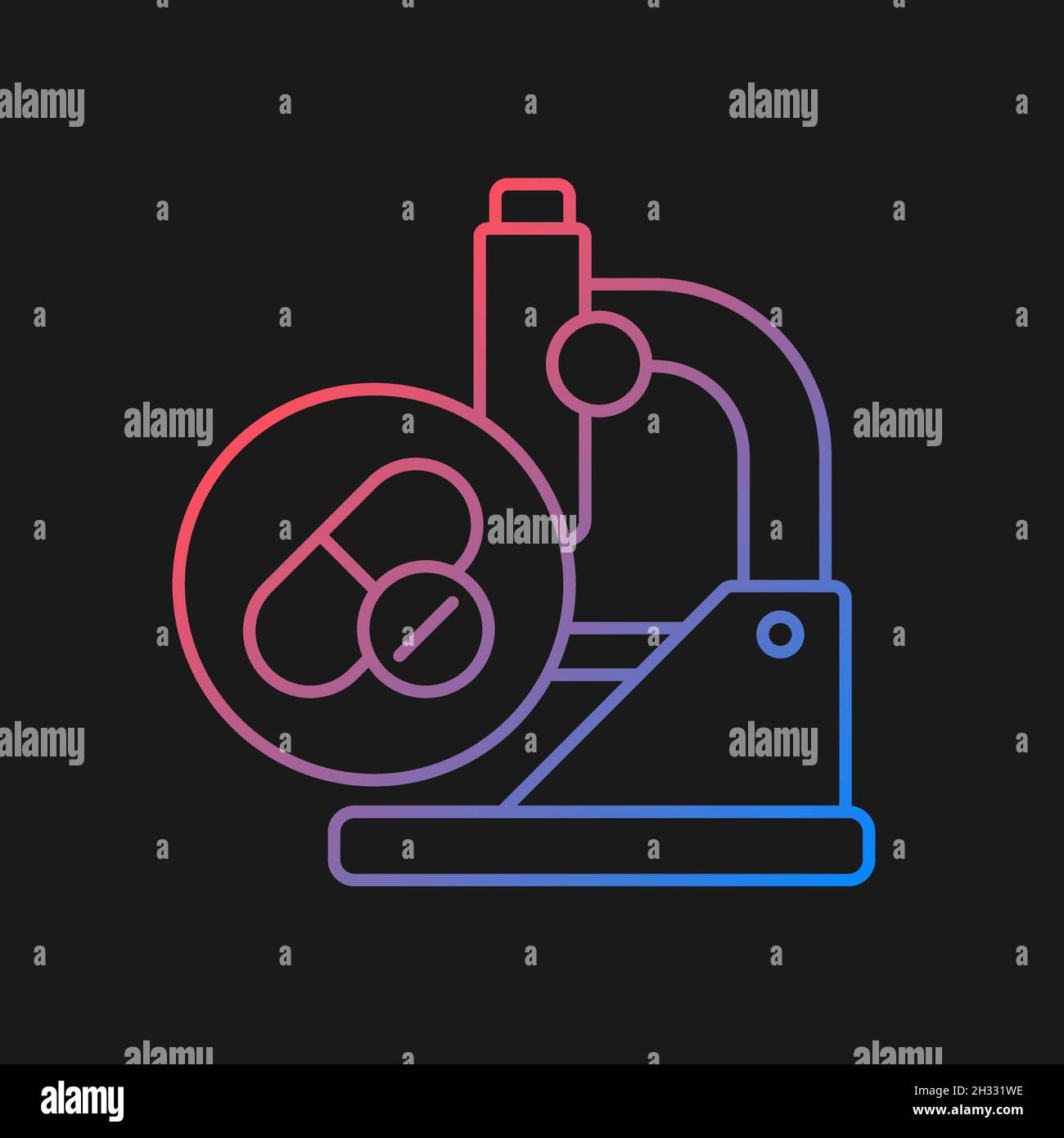 Testing drugs gradient vector icon for dark theme Stock Vector
