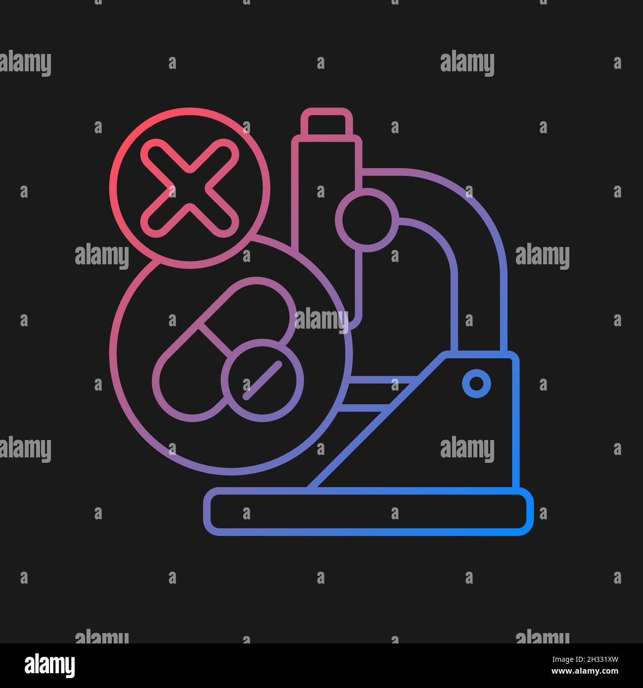 Failed research gradient vector icon for dark theme Stock Vector