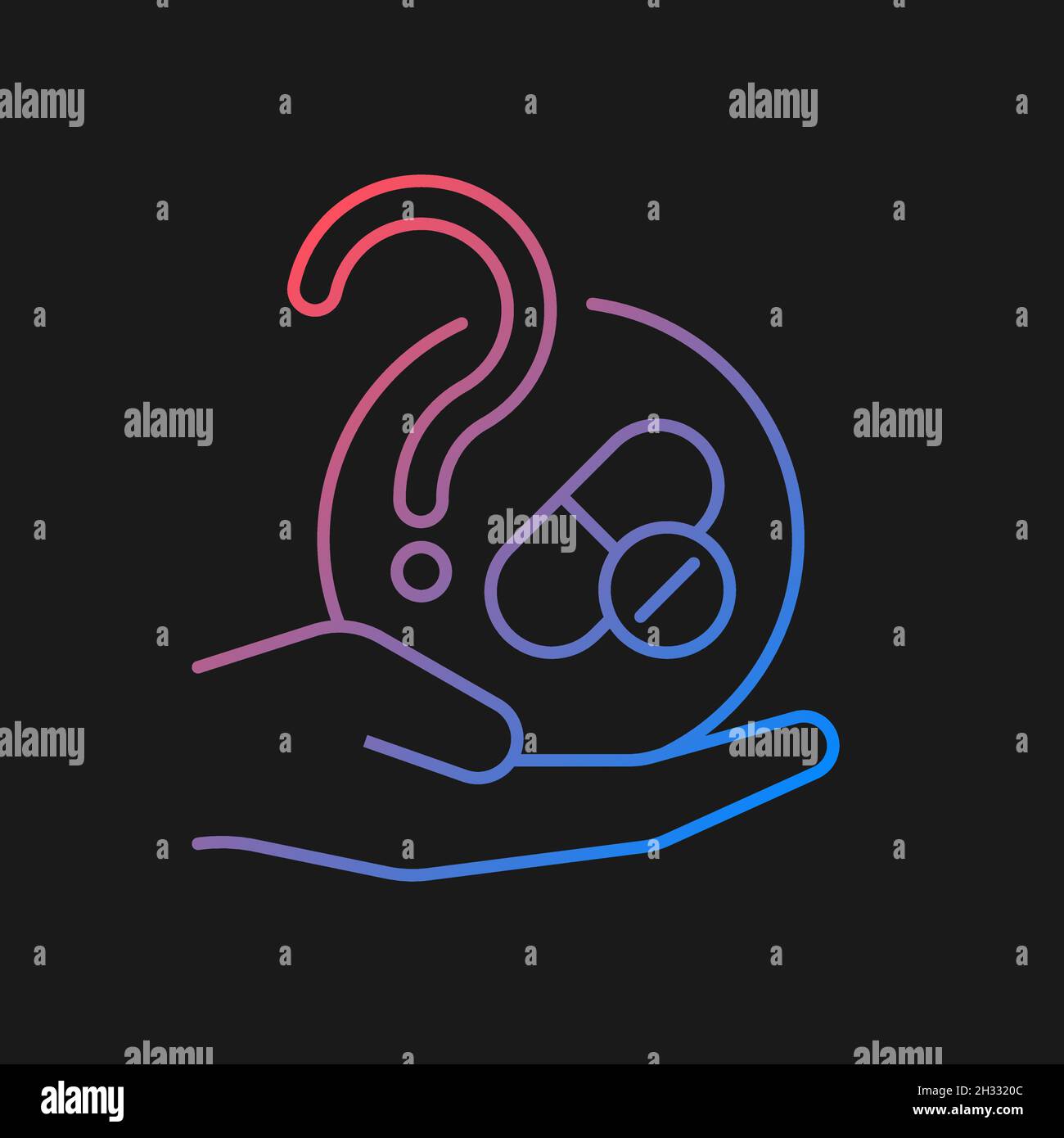 Blind trials gradient vector icon for dark theme Stock Vector