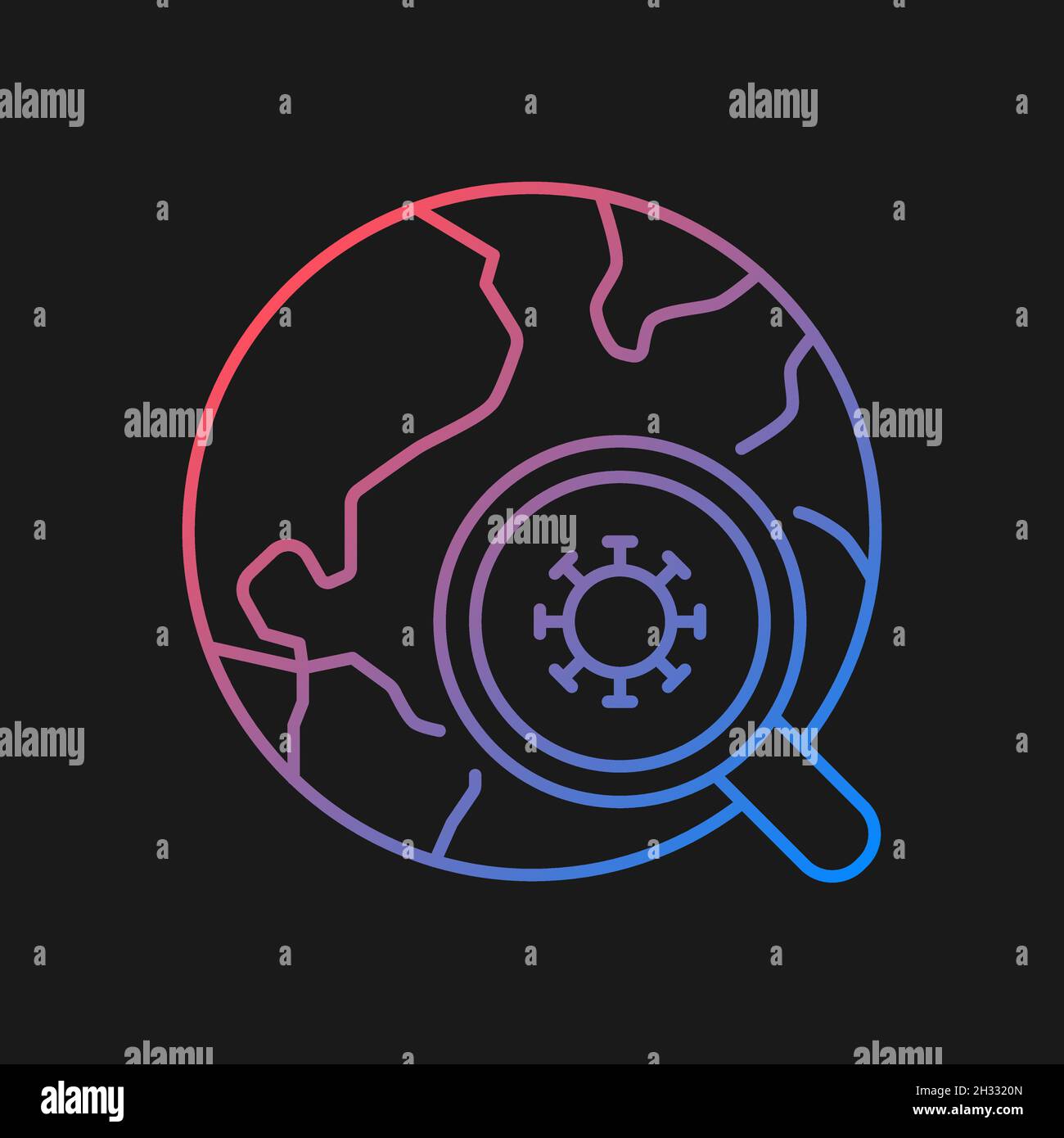 Epidemiological trials gradient vector icon for dark theme Stock Vector
