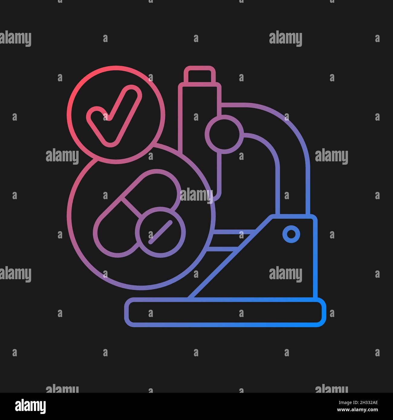 Successful research gradient vector icon for dark theme Stock Vector