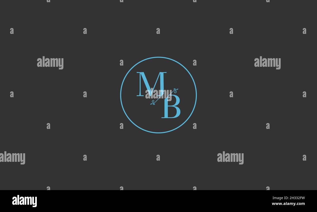 LETTERS MB LOGO DESIGN WITH NEGATIVE SPACE EFFECT FOR ILLUSTRATION USE Stock Vector