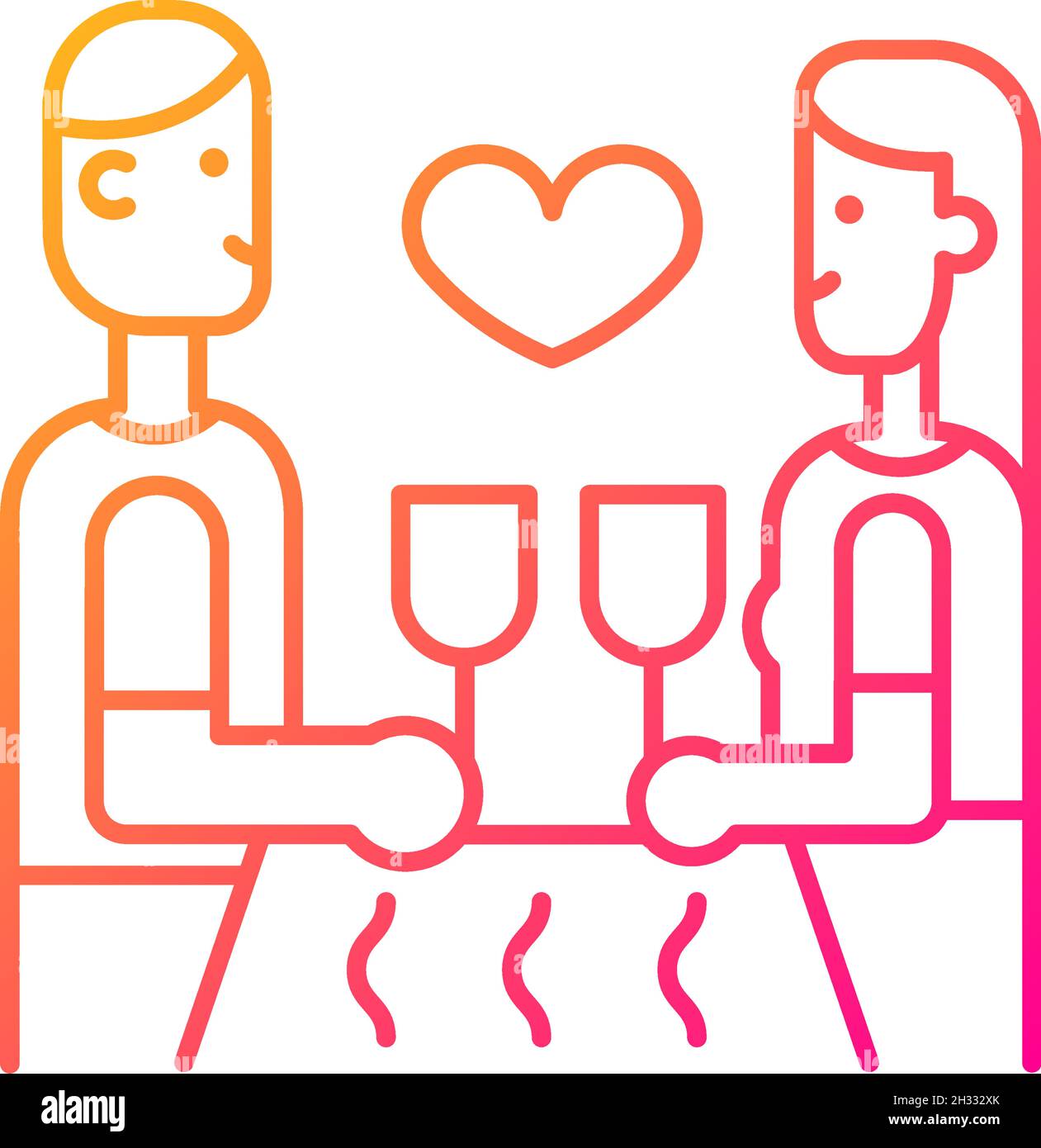 Dinner at restaurant gradient linear vector icon Stock Vector Image ...