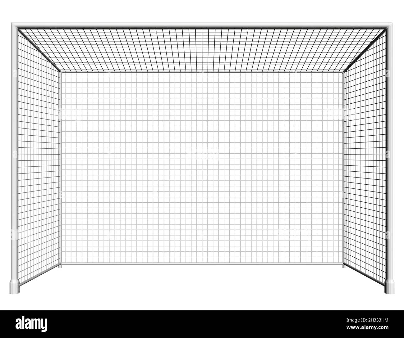 White soccer goal isolated on a white background. 3D. Vector