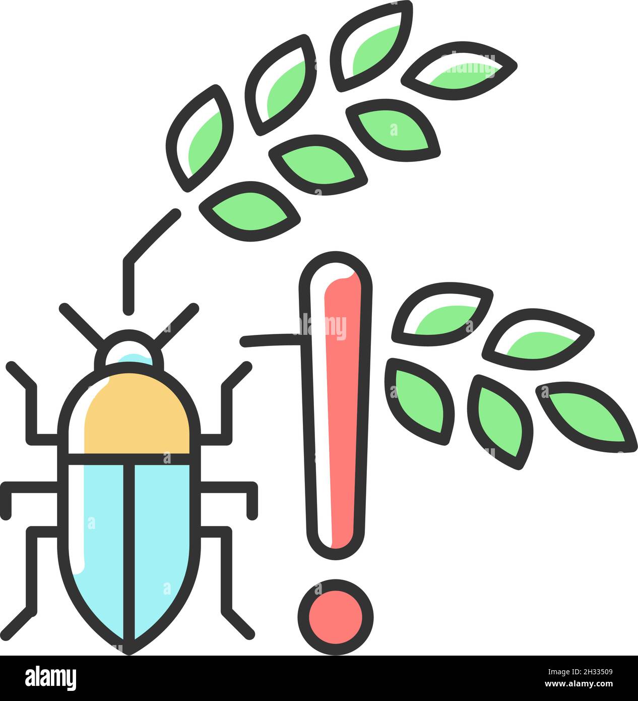 Pests danger RGB color icon Stock Vector
