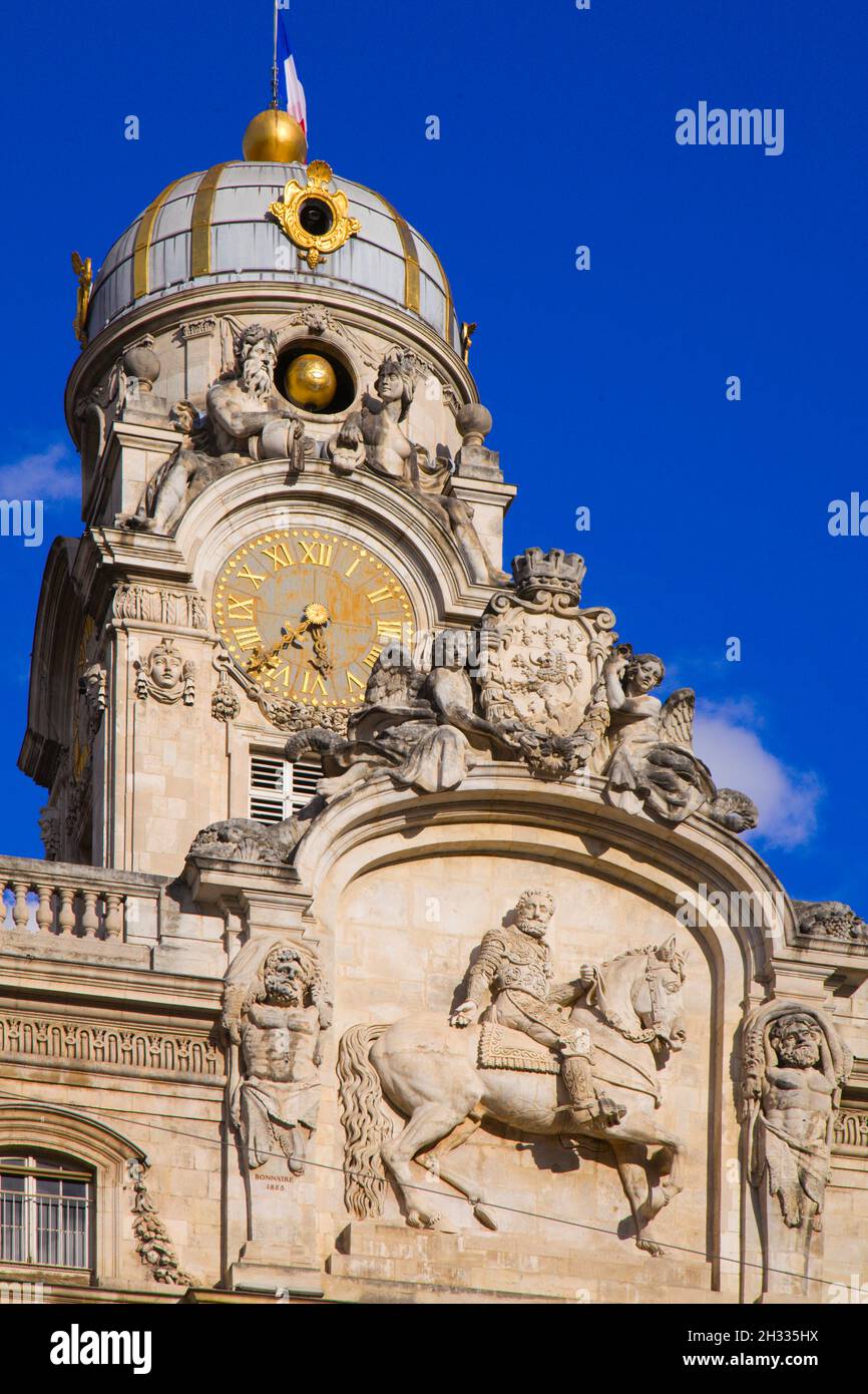 France, Lyon, City Hall, Hotel de ville, Place des Terreaux Stock Photo ...