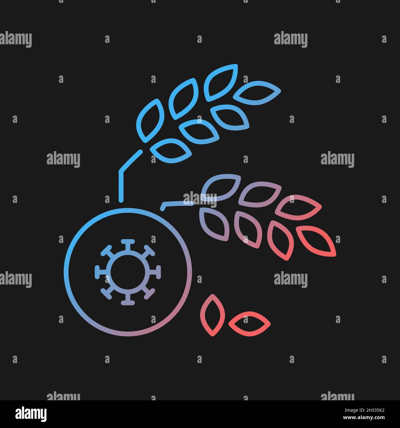 Agricultural disease gradient vector icon for dark theme Stock Vector