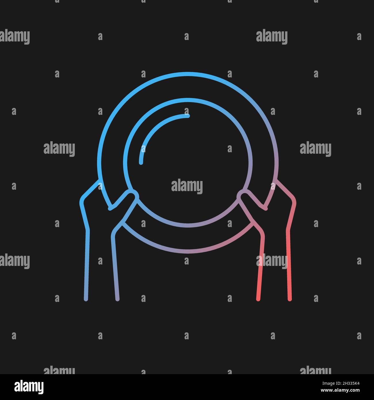 Asking for food gradient vector icon for dark theme Stock Vector