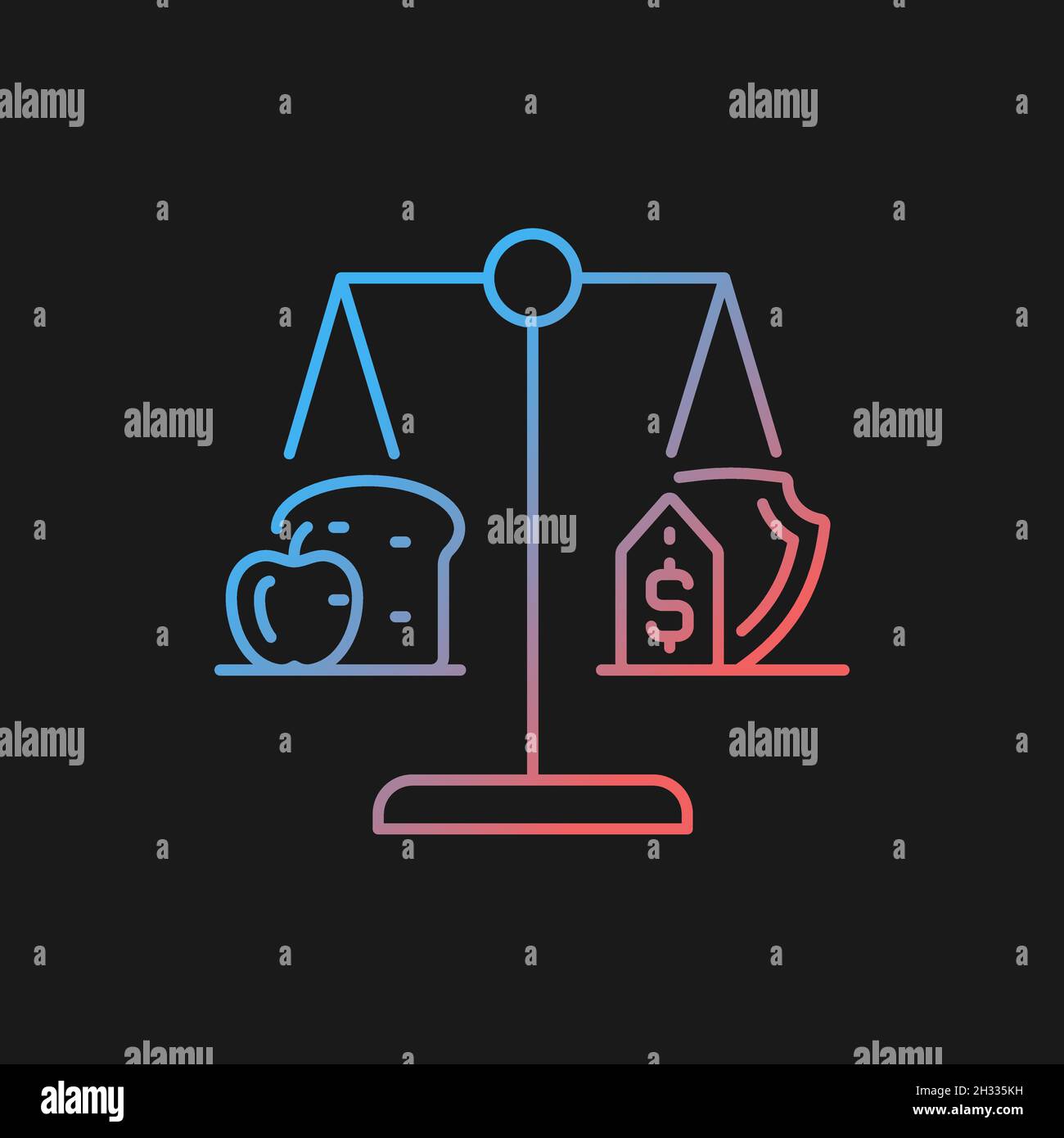Food justice gradient vector icon for dark theme Stock Vector