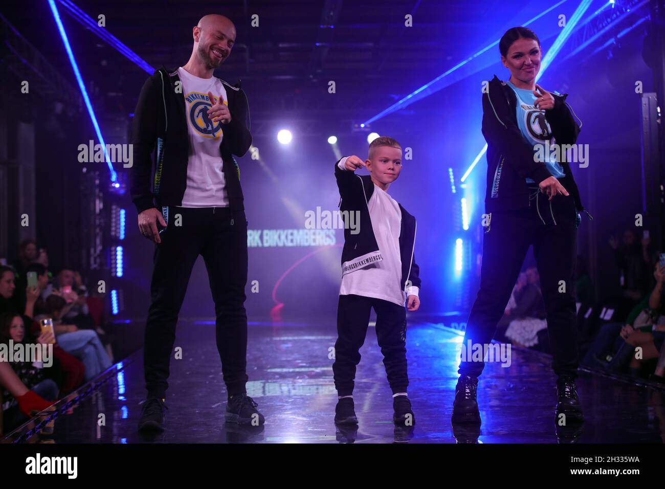 KYIV, UKRAINE OCTOBER 23, 2021 Ballroom dancer and TV host Vlad Yama, his wife Liliana and