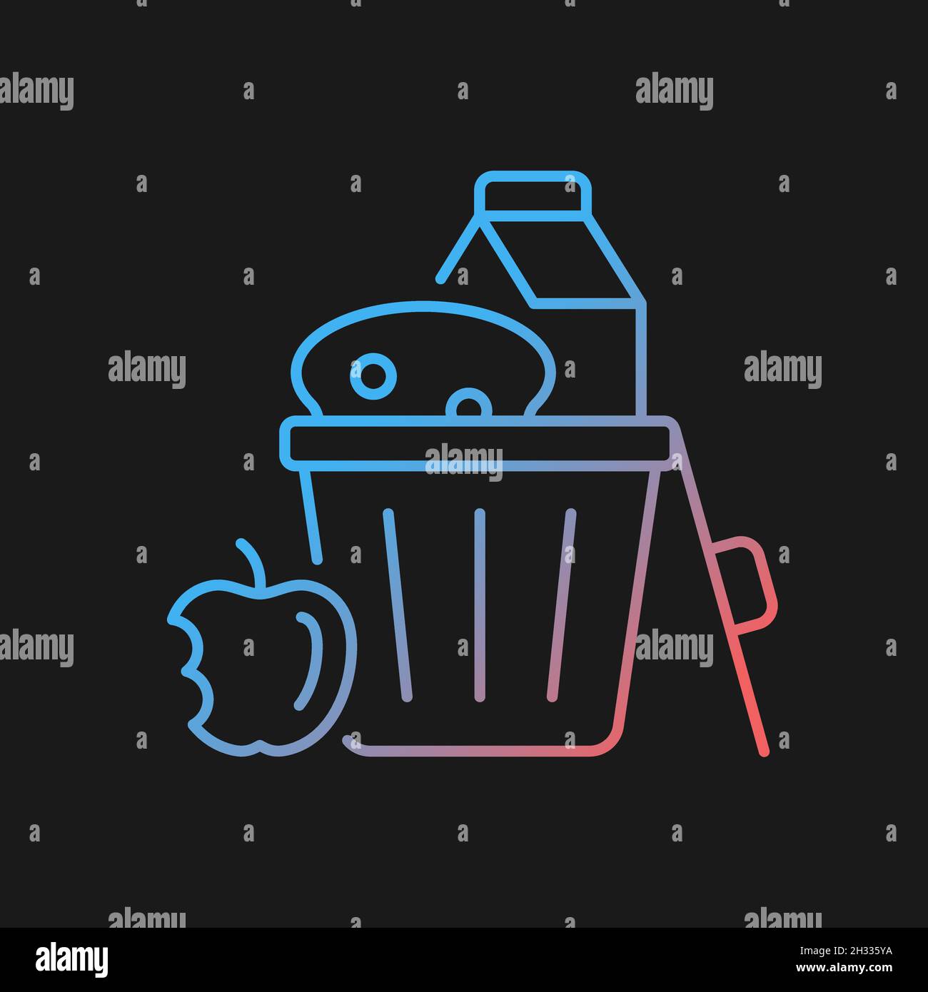Food misuse gradient vector icon for dark theme Stock Vector