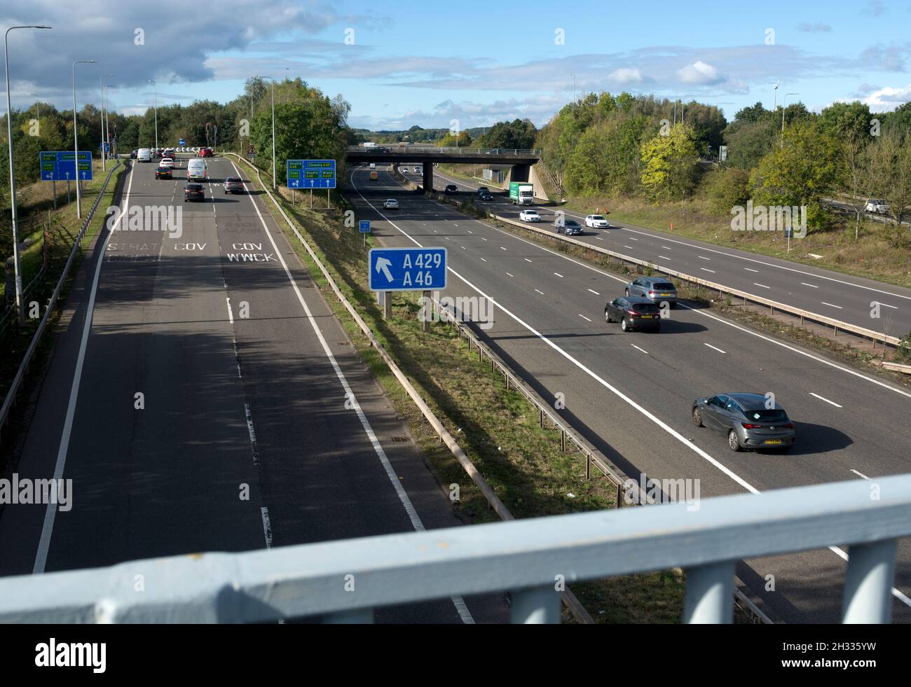 M40 motorway at Exit 15, Warwick, Warwickshire, UK Stock Photo - Alamy