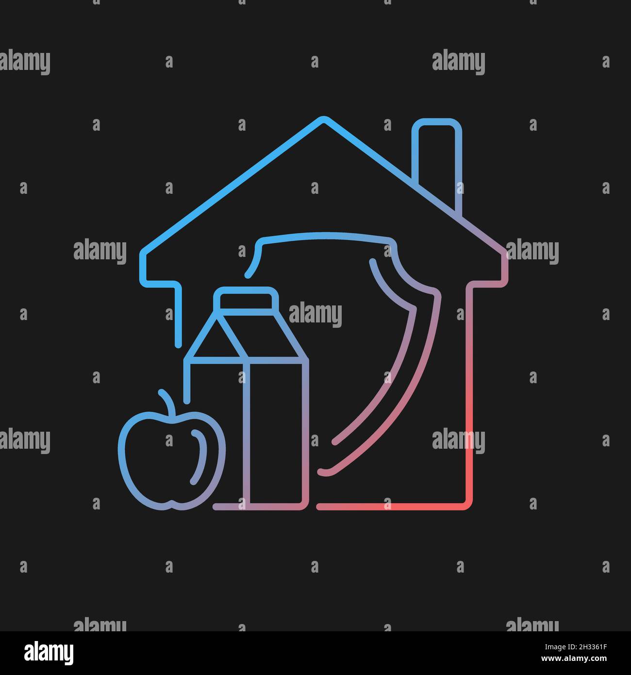 Household food security gradient vector icon for dark theme Stock Vector