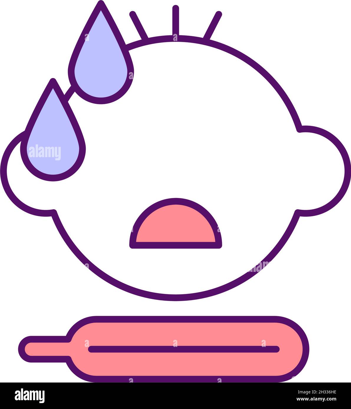 Fever in baby RGB color icon Stock Vector Image & Art - Alamy