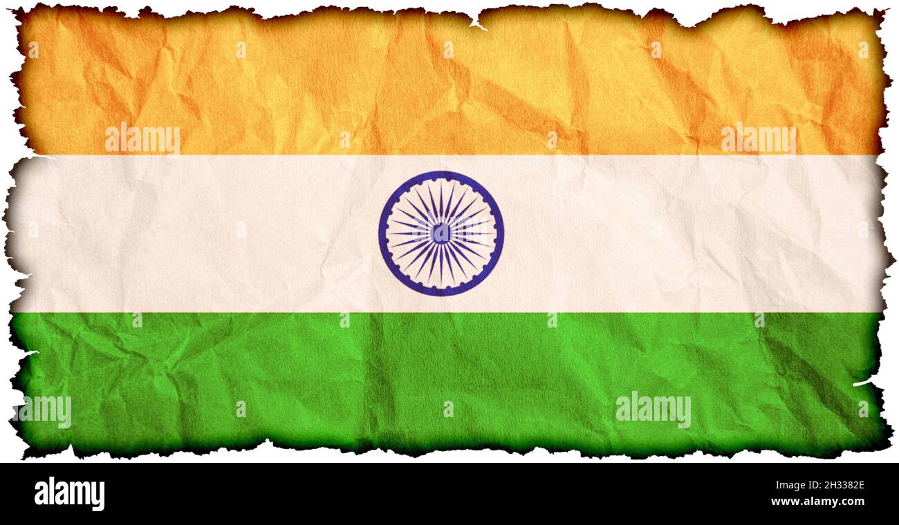 India flag crumpled grunge paper Stock Photo