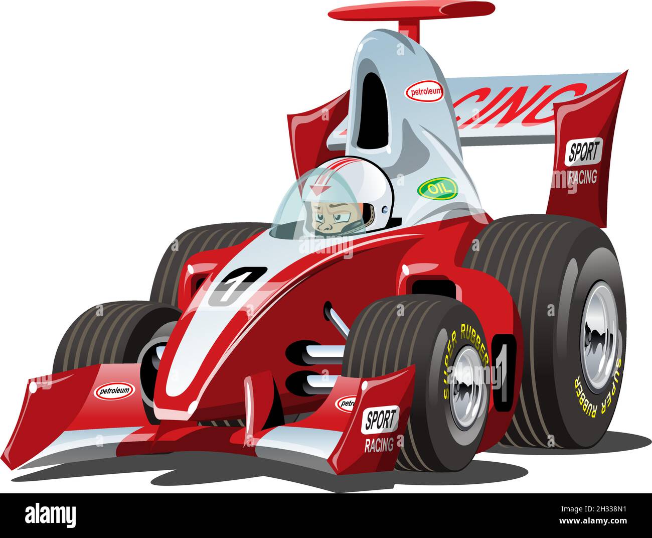 Cartoon sport race car. Available eps-10 vector format separated by groups and layers for easy edit Stock Vector