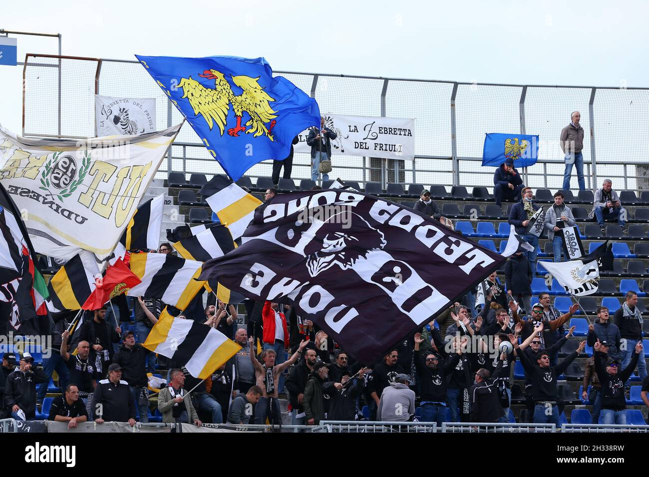 Bergamo, Italy. 24th Oct, 2021. Udinese Calcio supporters during Atalanta BC  vs Udinese Calcio, Italian football