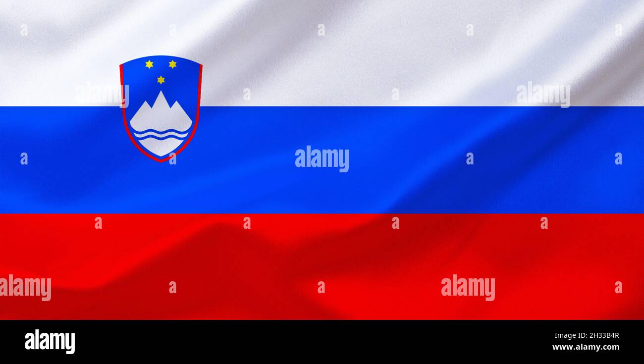 Die Flagge von Slowenien, Zentraleuropa, Stock Photo