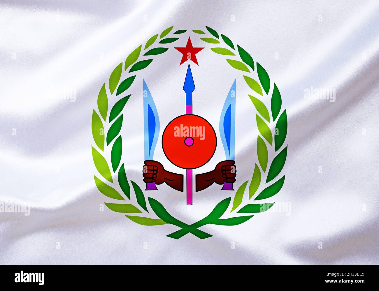 Das Wappen von Dschibuti, Land in Ostafrika, Afrika, Stock Photo