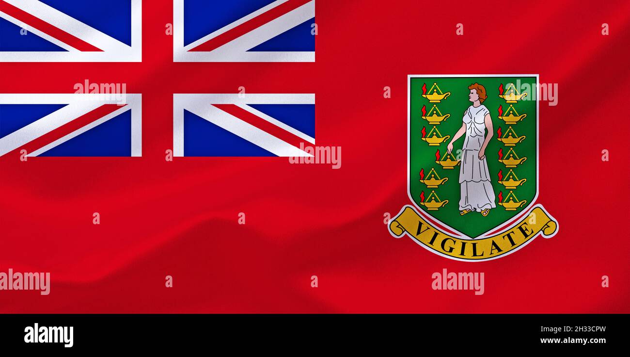 Die Flagge von den Britischen Jungferninseln, Virgin Islands, Karibik, rote Handelsflagge Stock Photo