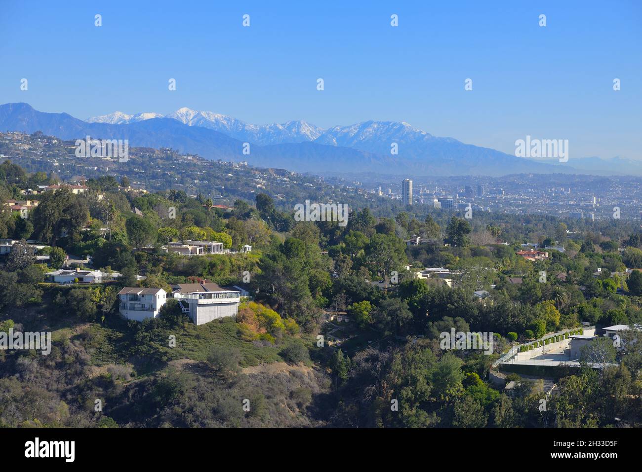 The amazing Getty Center in the Santa Monica mountains overlooking Los Angeles, Brentwood CA Stock Photo