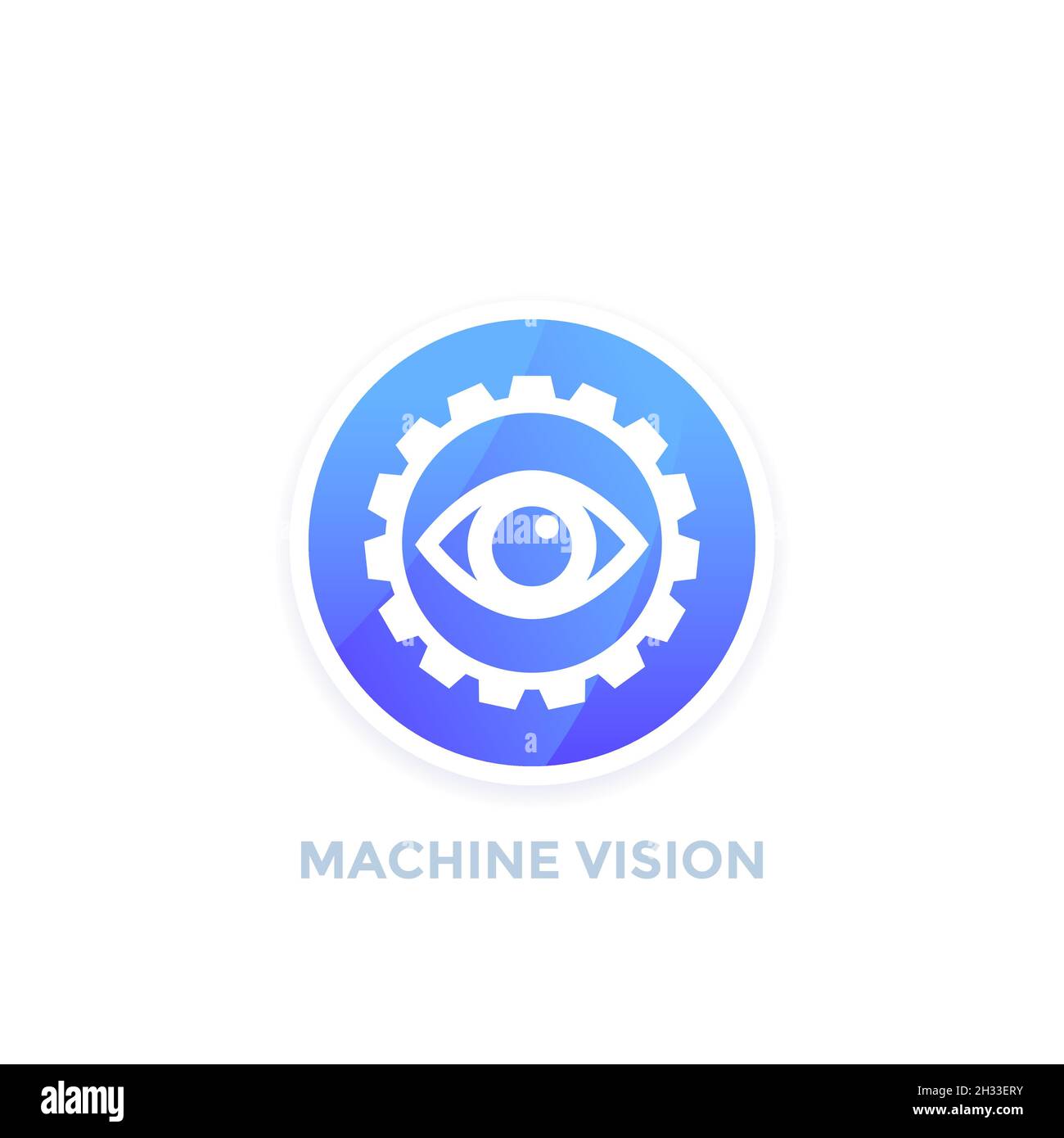 Machine vision icon or visual recognition vector Stock Vector