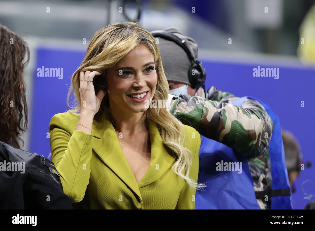 Diletta Leotta Of Dazn Italia During The Serie A 21 22 Football Match Between Fc Internazionale And Juventus Fc At Giuseppe Meazza Stadium Milan I Stock Photo Alamy