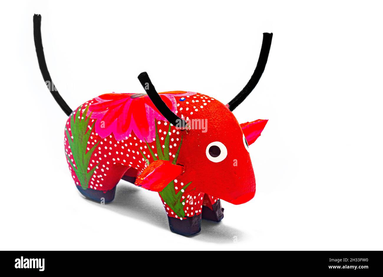Fantastic and colorful bull alebrije from Mexico Stock Photo