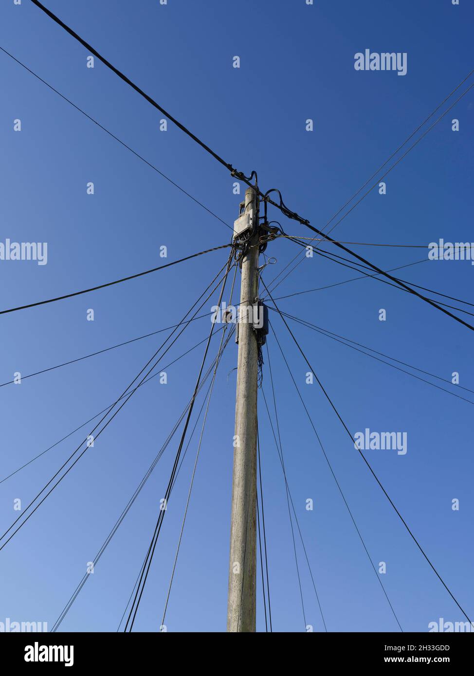 Telephone Post Wires Stock Photo