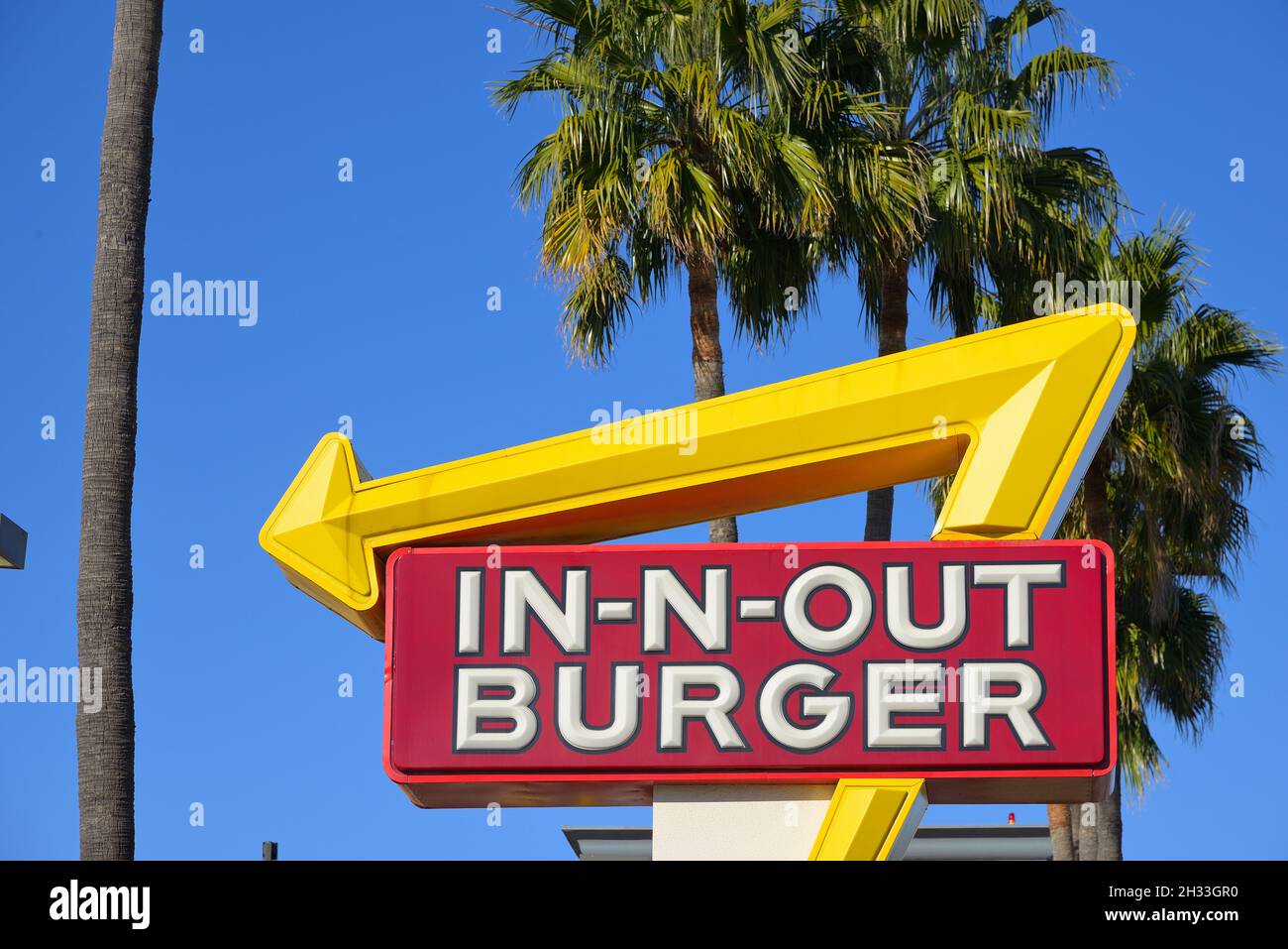 World famous InNOut Burger next to Los Angeles International Airport (LAX), Westchester CA
