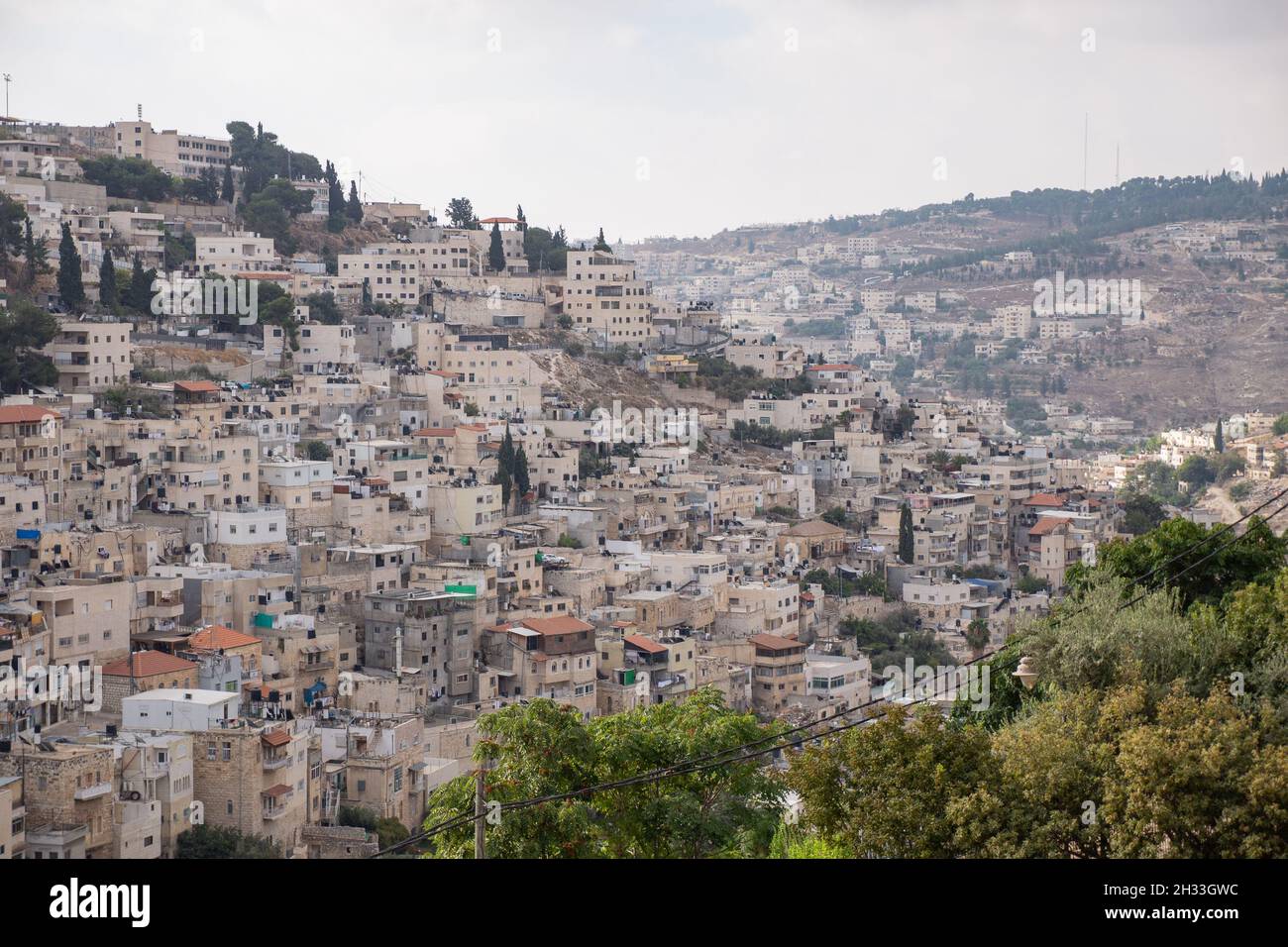 View to Jerusalem from city of David. Old city. Israel Stock Photo