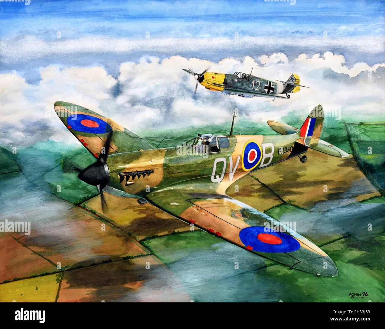 Supermarine Spitfire art Stock Photo