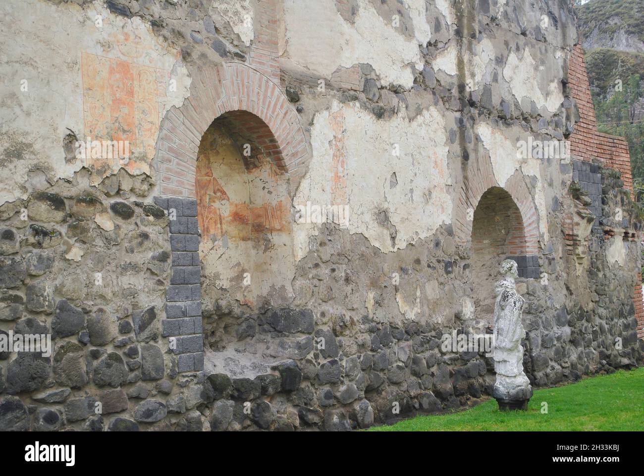 Ruins of the Monastery of the Assumption, which correspond to the first Franciscan Church built in Guano.  Guano, Chimborazo, Ecuador Stock Photo