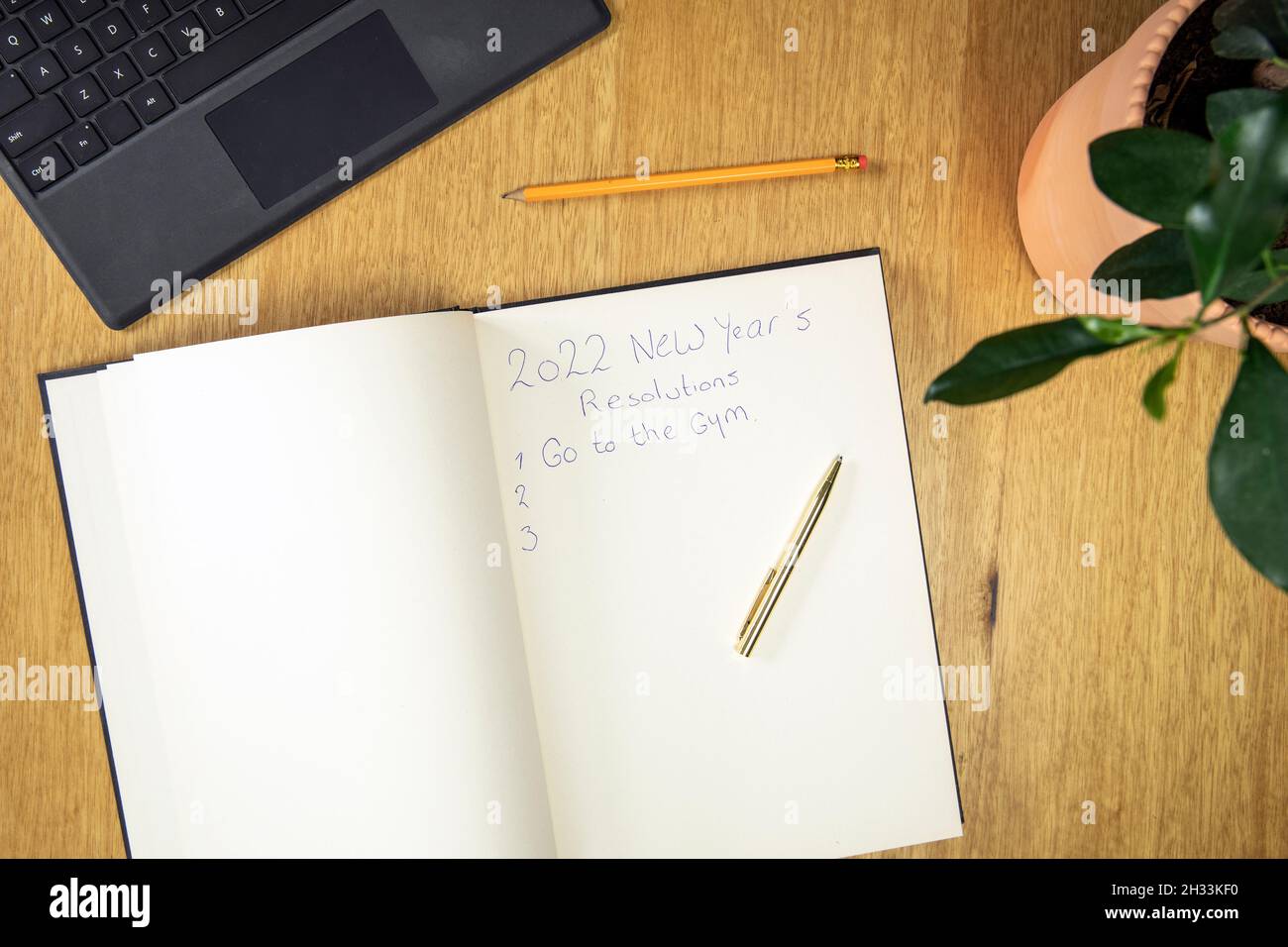 new years resolution 2022 writing goals, go to the gym on paper top