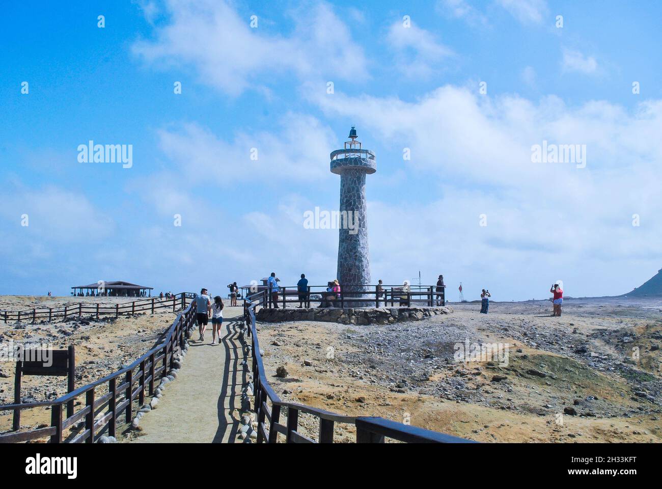 Mirador La Puntilla.  Lighthouse.  La Chocolatera.  Salinas beach.  Province of Santa Elena, Ecuador. Stock Photo