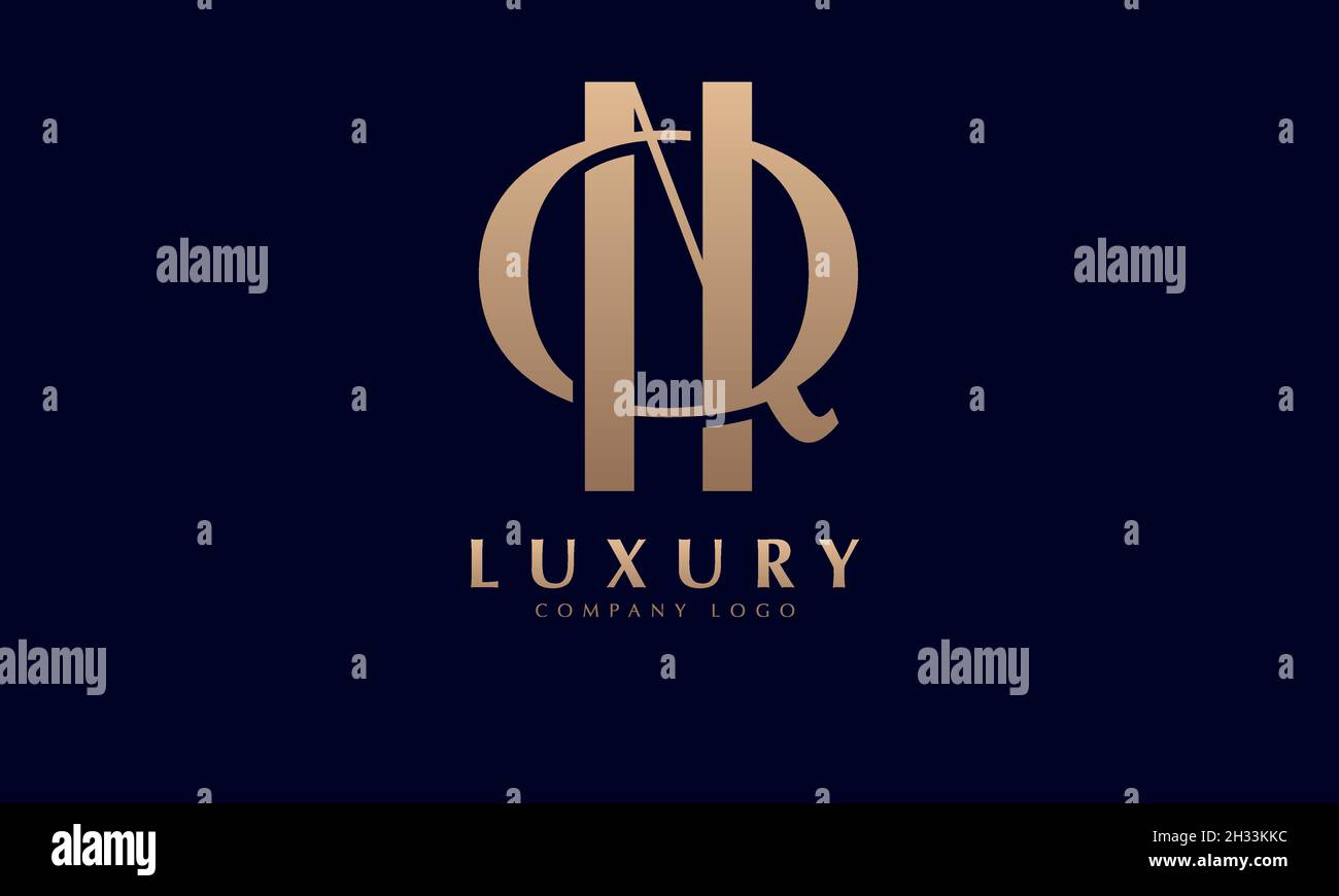 Alphabet NQ or QN luxury initial letters brand monogram logo template Stock Vector