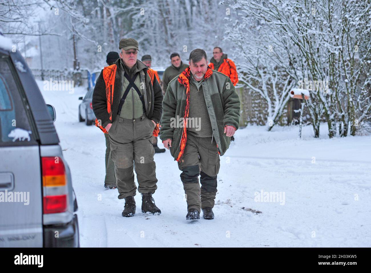 Hunting party in Hungary Stock Photo