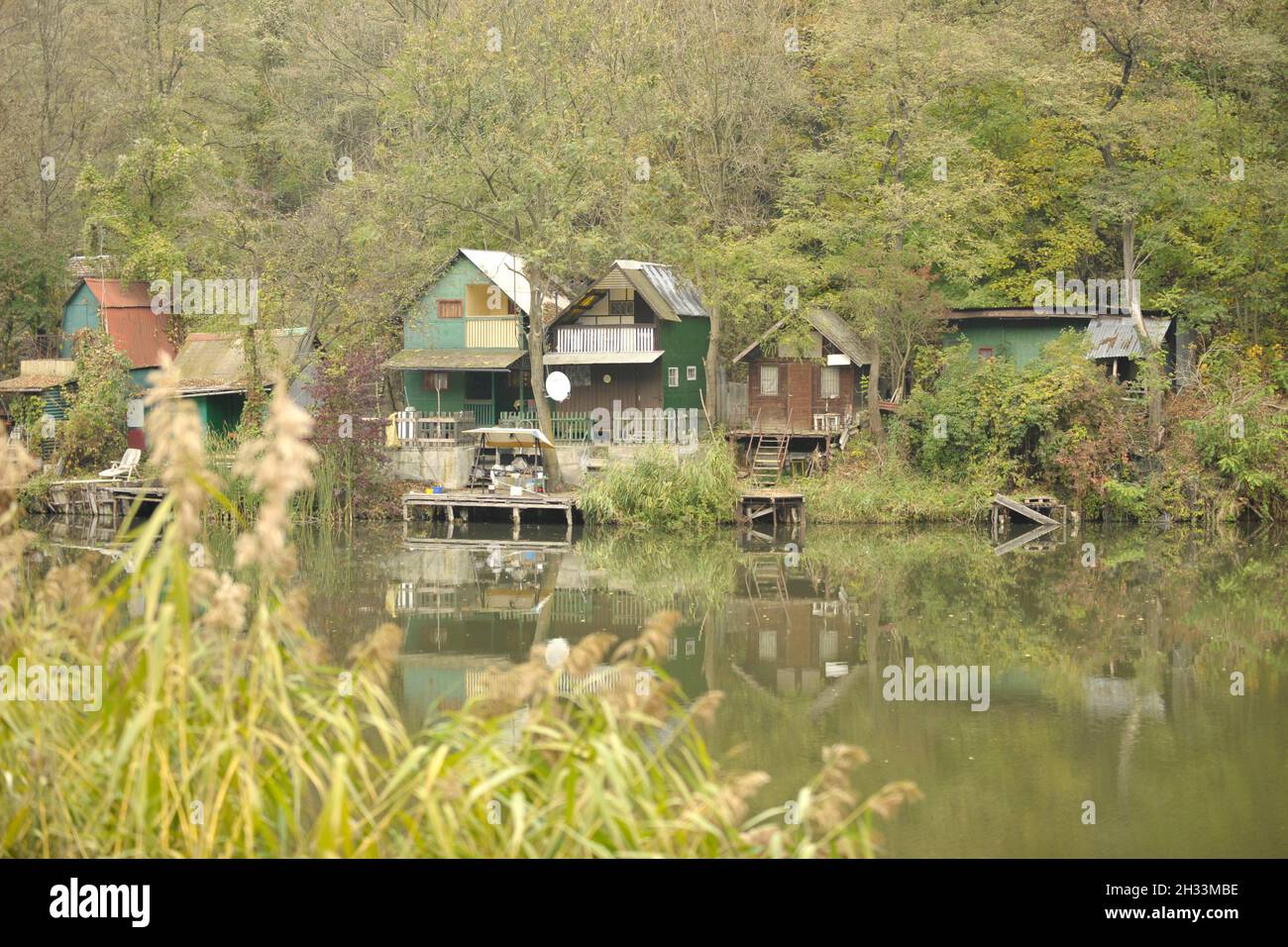 typical weekend chalet cottages in hungary Stock Photo